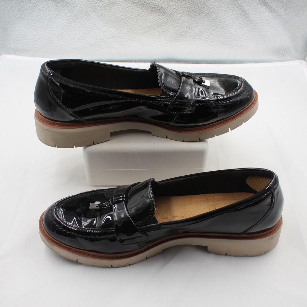 Clarks Westlynn Bella Size 11M Women Patent Leather Tassel Loafer Black